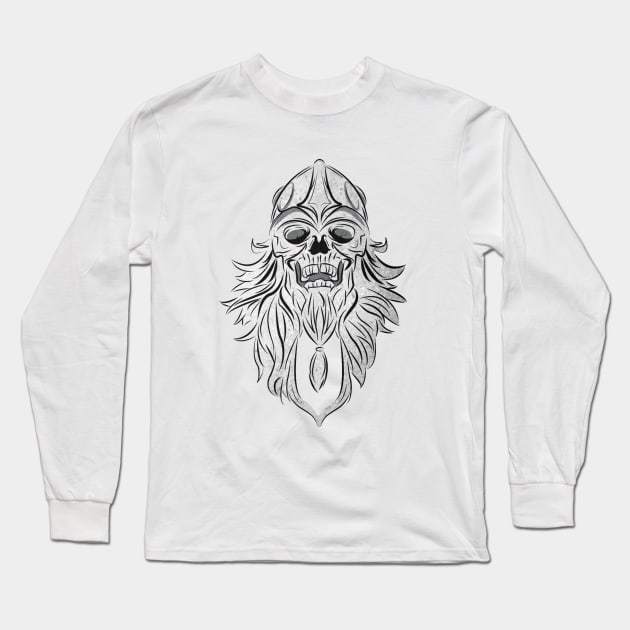 Viking skull 2 Long Sleeve T-Shirt by Georgeswift